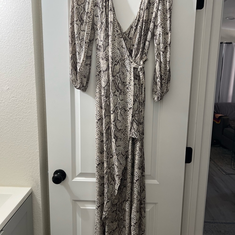 Reformation Primrose Python Wrap Dress - image 4
